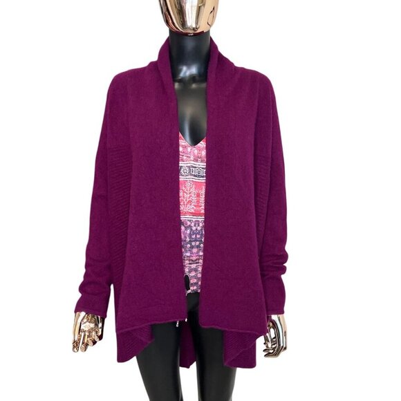 Charter Club 100% Cashmere Open Front Cardigan Sweater Purple Luxury Soft Knit M - Picture 6 of 10